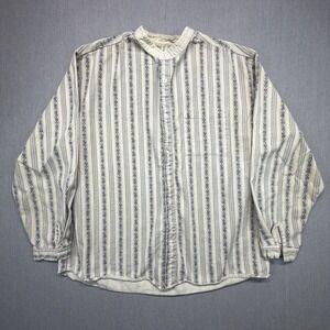 Wah Maker Shirt Mens XL Cotton Twill Frontier Western Ren Fair Banded Collar